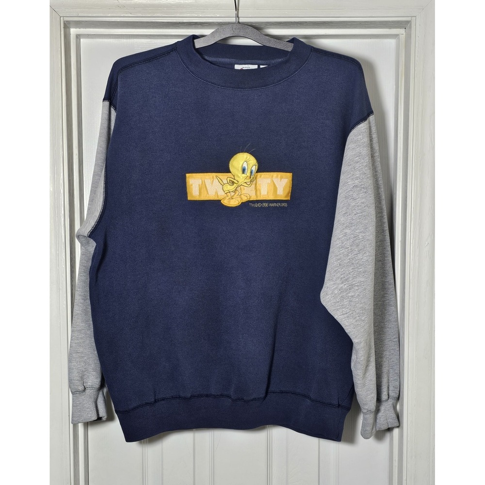 Vintage Looney Tunes‎ Tweety Bird Sweatshirt Size XL 1996 Color Block